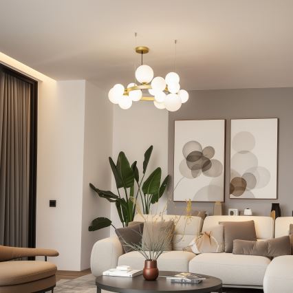 Brilagi - LED Пендел MILLA 15xG9/3W/230V златист/бял