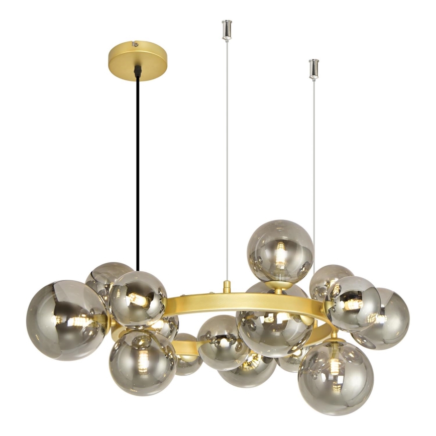 Brilagi - LED Пендел MILLA 15xG9/3W/230V златист/опушен