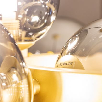 Brilagi - LED Пендел MILLA 15xG9/3W/230V златист/опушен