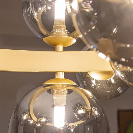 Brilagi - LED Пендел MILLA 15xG9/3W/230V златист/опушен