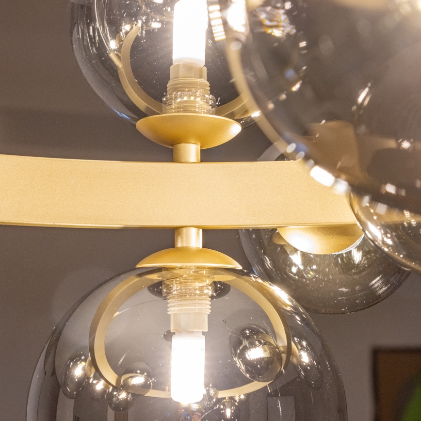 Brilagi - LED Пендел MILLA 15xG9/3W/230V златист/опушен