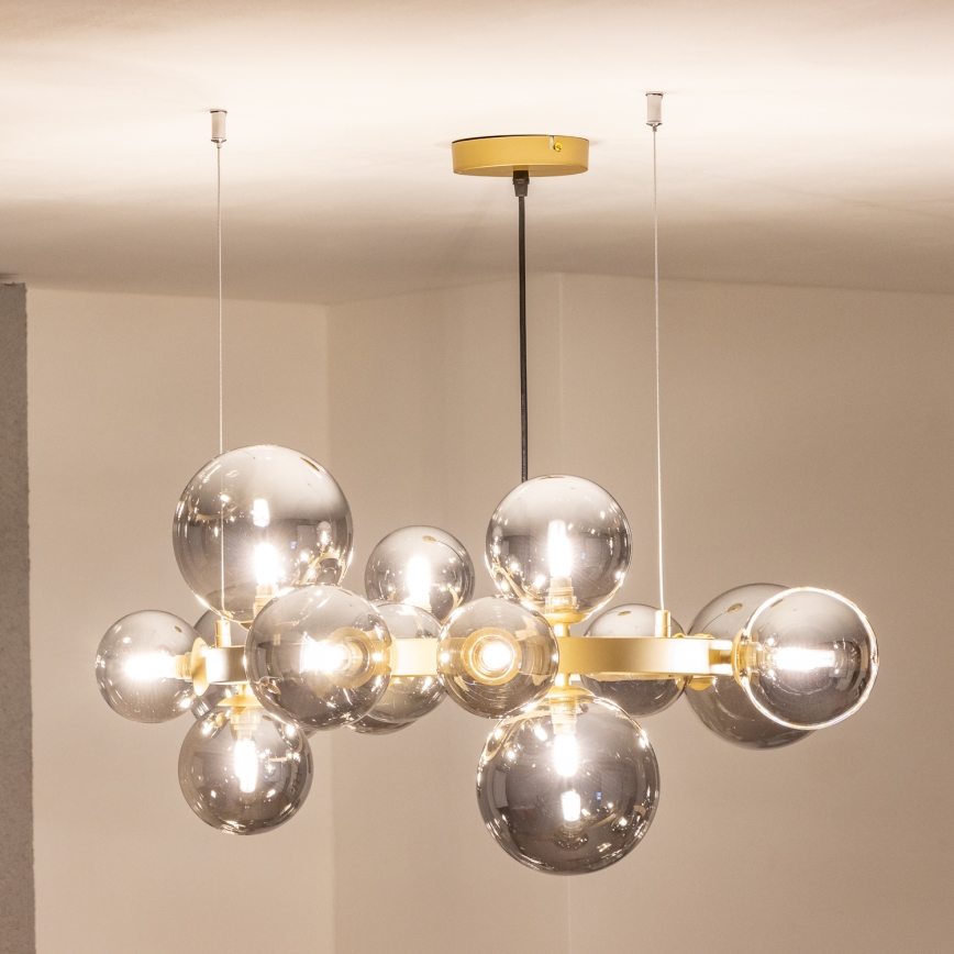 Brilagi - LED Пендел MILLA 15xG9/3W/230V златист/опушен