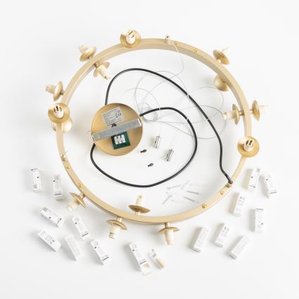 Brilagi - LED Пендел MILLA 15xG9/3W/230V златист/опушен