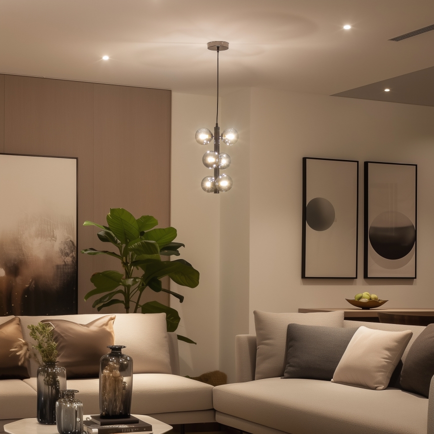 Brilagi - LED Пендел MILLA 6xG9/3W/230V лъскав хром/опушен