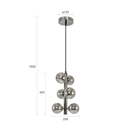 Brilagi - LED Пендел MILLA 6xG9/3W/230V лъскав хром/опушен