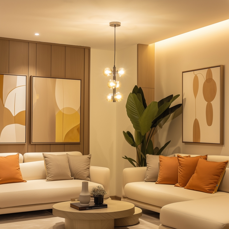 Brilagi - LED Пендел MILLA 6xG9/3W/230V лъскав хром/златист