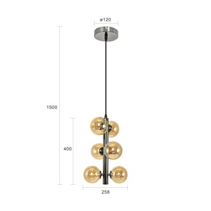 Brilagi - LED Пендел MILLA 6xG9/3W/230V лъскав хром/златист