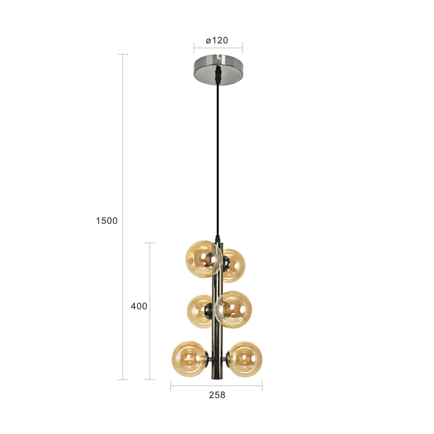 Brilagi - LED Пендел MILLA 6xG9/3W/230V лъскав хром/златист
