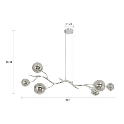 Brilagi - LED Пендел MISTEL 6xG9/3W/230V лъскав хром/опушен