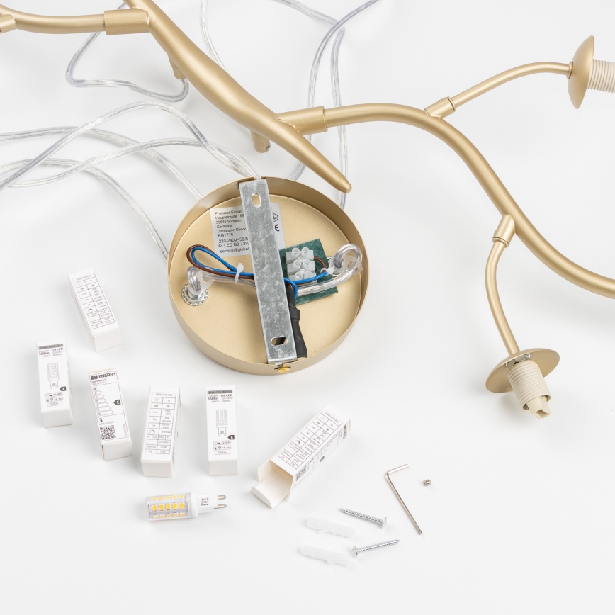 Brilagi - LED Пендел MISTEL 6xG9/3W/230V златист/бял