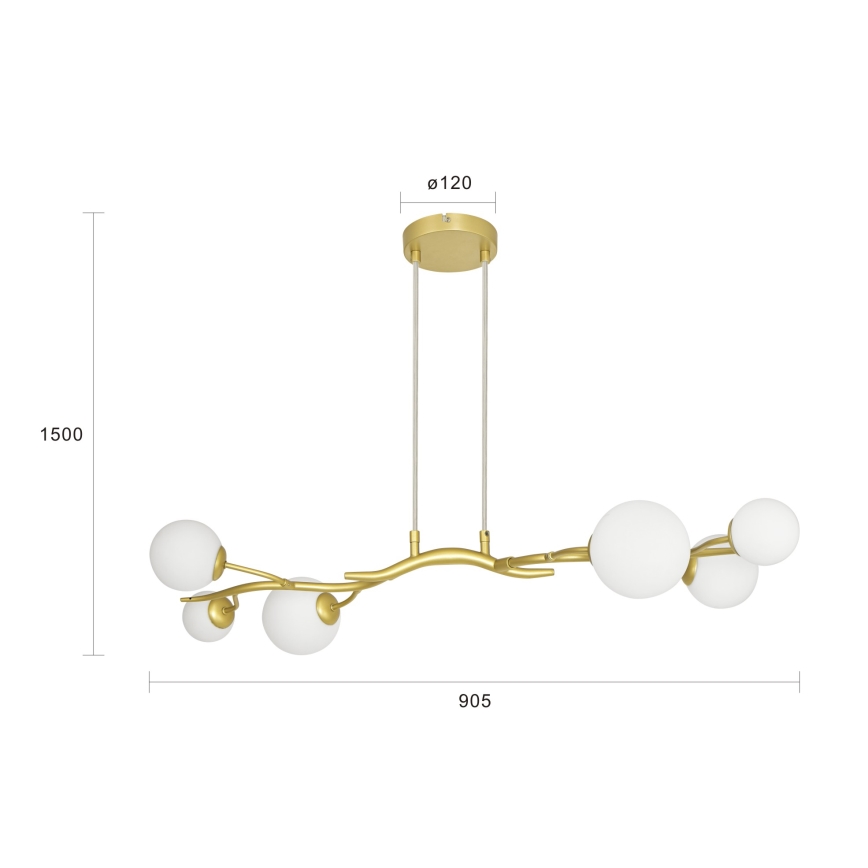 Brilagi - LED Пендел MISTEL 6xG9/3W/230V златист/бял