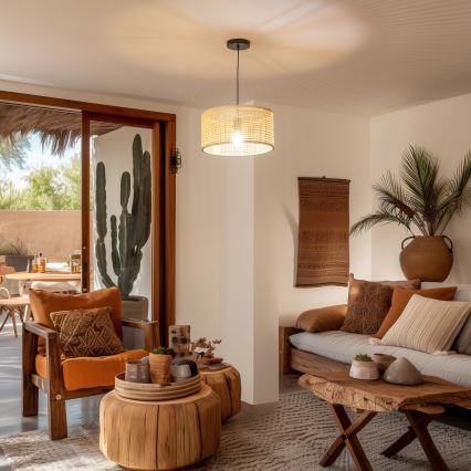 Brilagi - LED пендел на кабел CERIA BOHO 1xE27/40W/230V Ø 25 см, бамбук