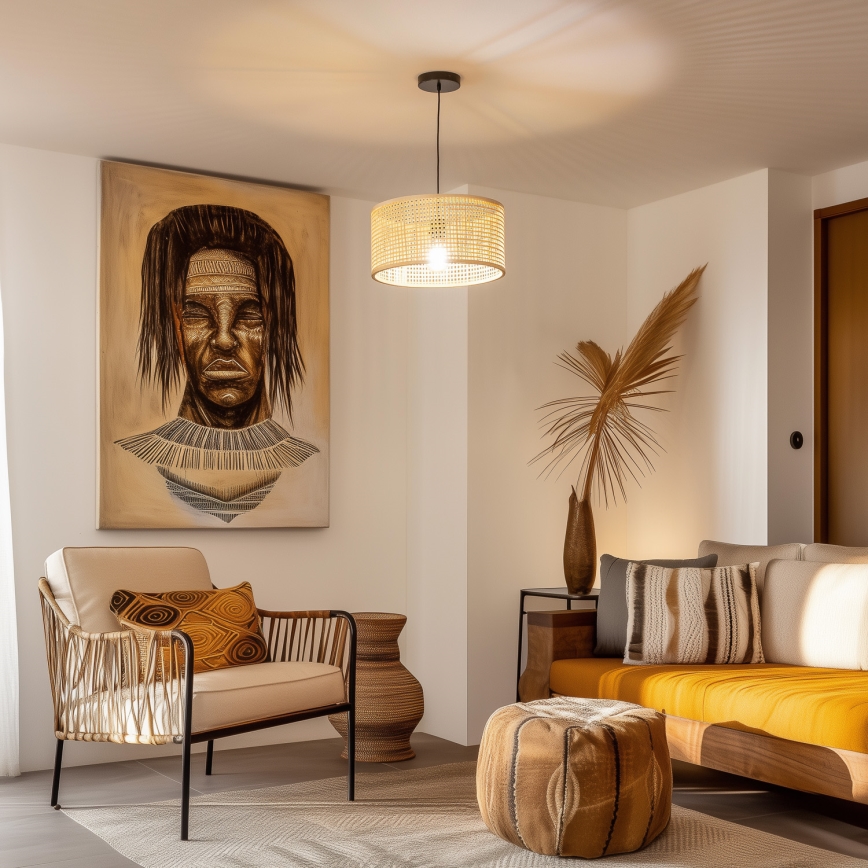 Brilagi - LED пендел на кабел CERIA BOHO 1xE27/40W/230V Ø 25 см, бамбук