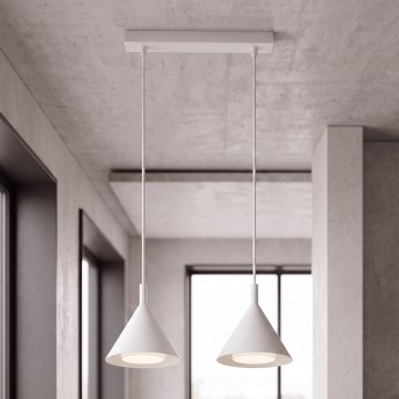 BRILAGI - LED Пендел на кабел CONE DOUBLE 2xGX53/15W/230V бял