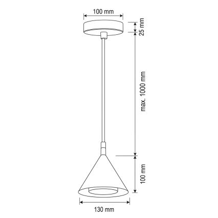 BRILAGI - LED Пендел на кабел CONE SINGLE 1xGX53/15W/230V бежов