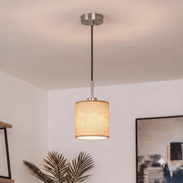 Brilagi - LED пендел на кабел NUBILA 1xE27/60W/230V диам. 14 см черно/светлокафяво