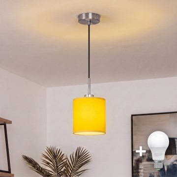 Brilagi - LED пендел на кабел NUBILA 1xE27/60W/230V Ø 14 см черно/жълто