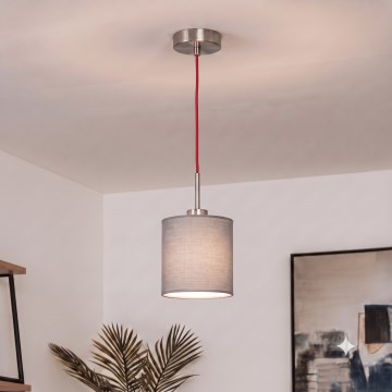 Brilagi - LED пендел на кабел NUBILA 1xE27/60W/230V Ø 14 см червен/светлосив