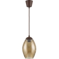 Brilagi - LED пендел на кабел RETRO GLASS 1xE27/60W/230V диам. 17 см кафяв/опушено бежово