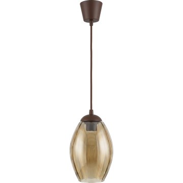 Brilagi - LED пендел на кабел RETRO GLASS 1xE27/60W/230V диам. 17 см кафяв/опушено бежово