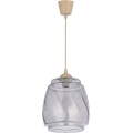 Brilagi - LED пендел на кабел RETRO GLASS 1xE27/60W/230V диам. 26 см бежово/димно сиво