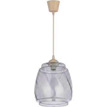 Brilagi - LED пендел на кабел RETRO GLASS 1xE27/60W/230V диам. 26 см бежово/димно сиво