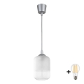 Brilagi - LED пендел на кабел RETRO GLASS 1xE27/60W/230V Ø 14 см сребрист/бял