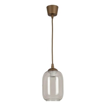 Brilagi - LED пендел на кабел RETRO GLASS 1xE27/60W/230V Ø 14 см кафяв/димчато сив