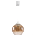Brilagi - LED пендел на кабел RETRO GLASS 1xE27/60W/230V Ø 18 см бял/димно-кафяв