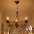 BRILAGI - LED Пендел STEFANO 3xE14/40W/230V черна патина