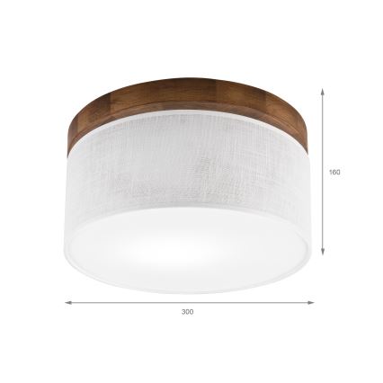 Brilagi - LED Плафон BELLADONNA 1xE27/15W/230V Ø 30 см бял/дъб череша