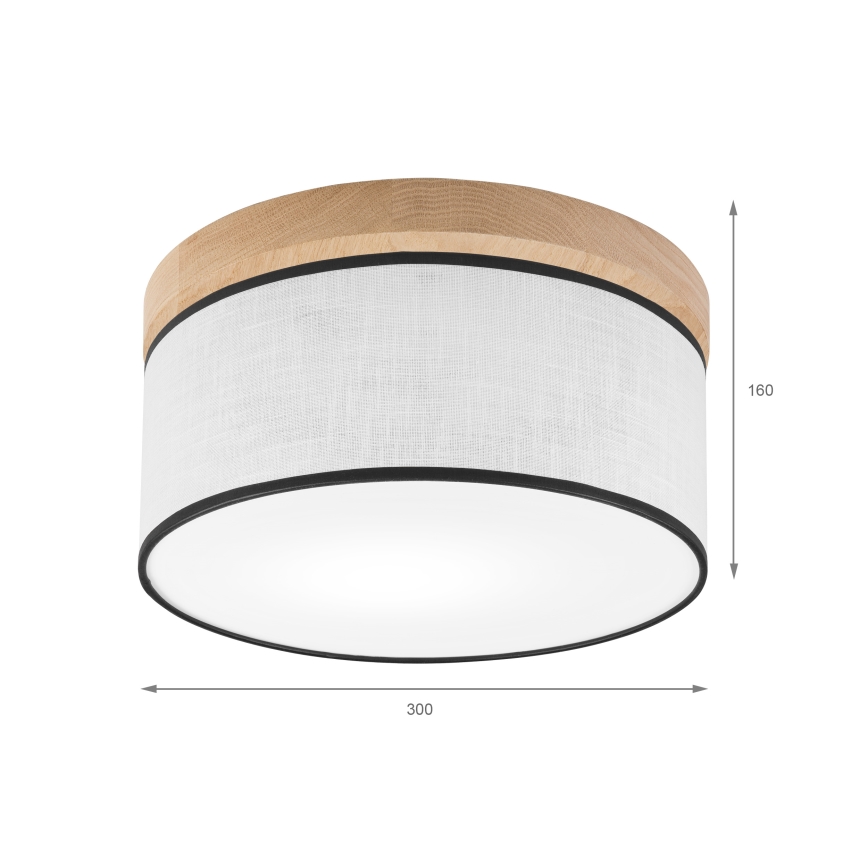 Brilagi - LED Плафон BELLADONNA 1xE27/15W/230V Ø 30 см бял/дъб
