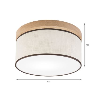 Brilagi - LED Плафон BELLADONNA 1xE27/15W/230V Ø 30 см кремав/дъб