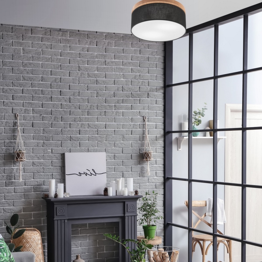 Brilagi - LED Плафон BELLADONNA 2xE27/15W/230V черен/дъб