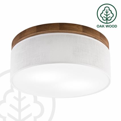 Brilagi - LED Плафон BELLADONNA 2xE27/15W/230V Ø 40 см бял/дъб череша