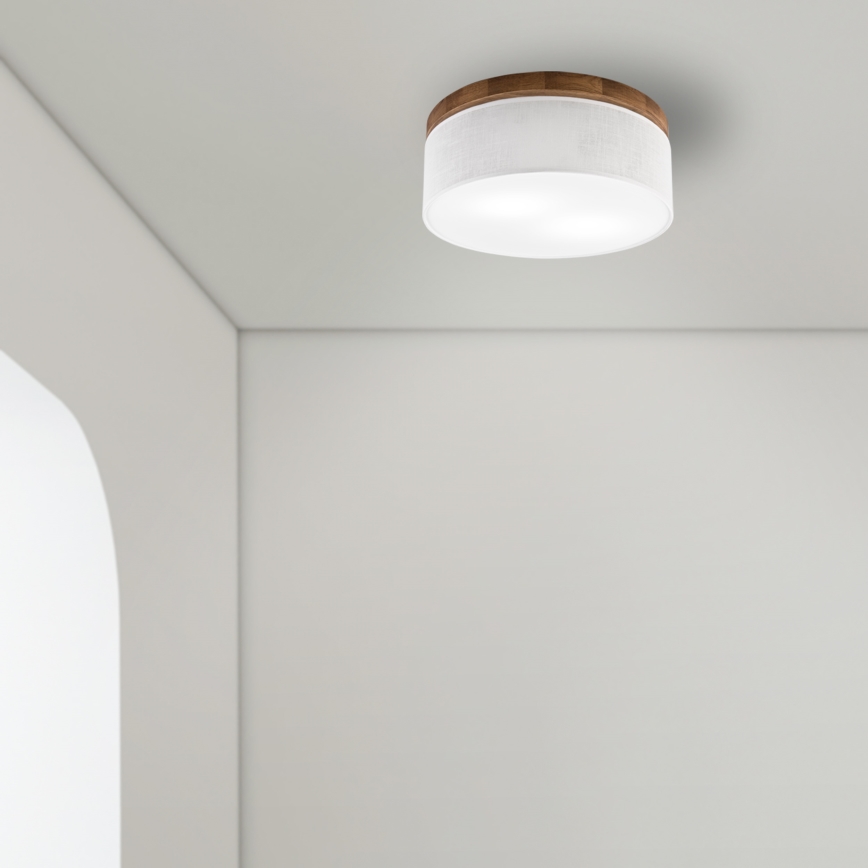 Brilagi - LED Плафон BELLADONNA 2xE27/15W/230V Ø 40 см бял/дъб череша