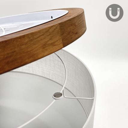 Brilagi - LED Плафон BELLADONNA 2xE27/15W/230V Ø 40 см бял/дъб череша