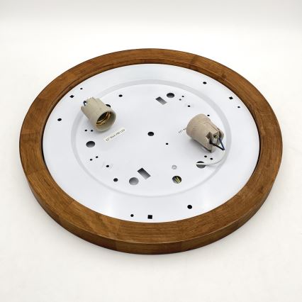 Brilagi - LED Плафон BELLADONNA 2xE27/15W/230V Ø 40 см бял/дъб череша