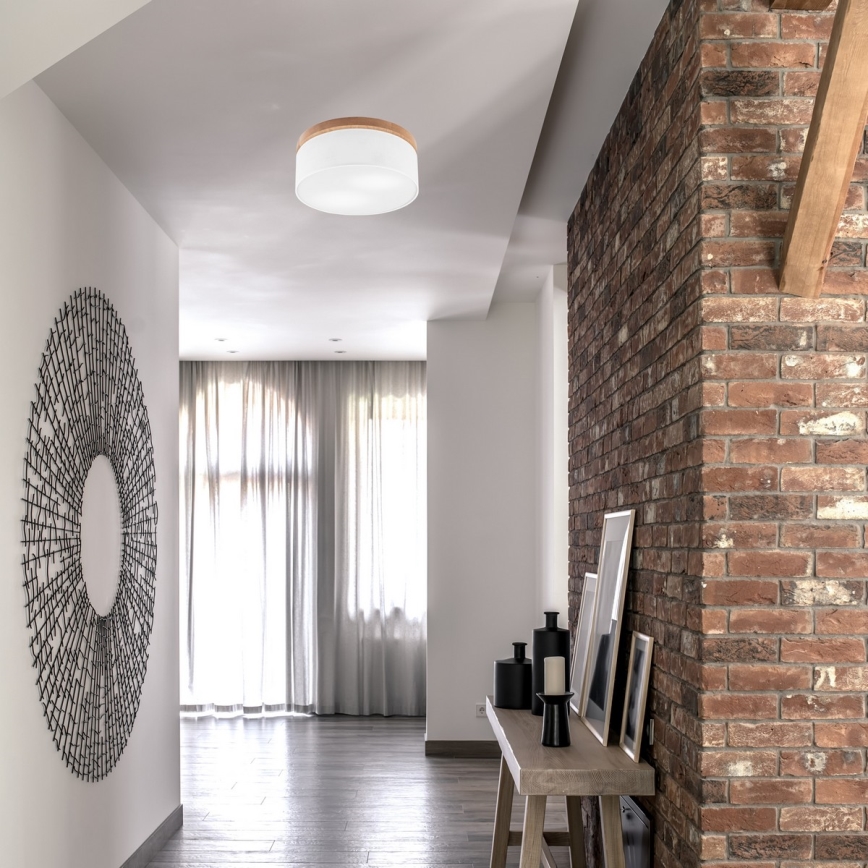 Brilagi - LED Плафон BELLADONNA 2xE27/15W/230V Ø 40 см бял/дъб