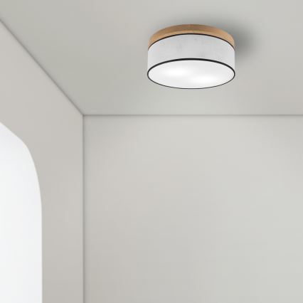 Brilagi - LED Плафон BELLADONNA 2xE27/15W/230V Ø 40 см бял/дъб