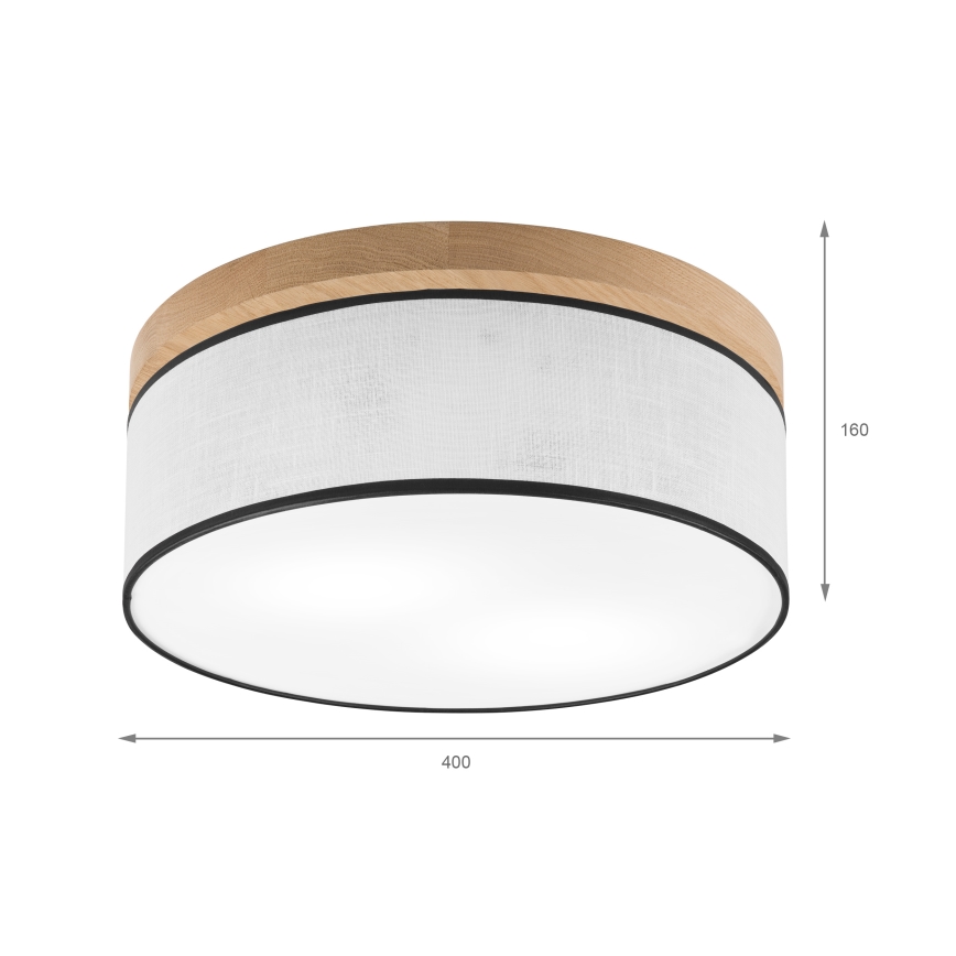 Brilagi - LED Плафон BELLADONNA 2xE27/15W/230V Ø 40 см бял/дъб