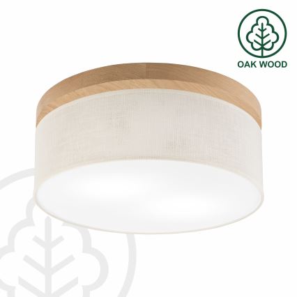 Brilagi - LED Плафон BELLADONNA 2xE27/15W/230V Ø 40 см кремав/дъб