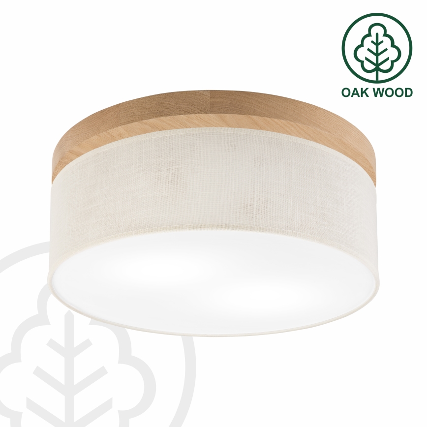 Brilagi - LED Плафон BELLADONNA 2xE27/15W/230V Ø 40 см кремав/дъб