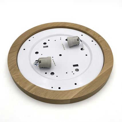Brilagi - LED Плафон BELLADONNA 2xE27/15W/230V Ø 40 см кремав/дъб