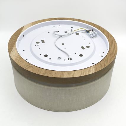 Brilagi - LED Плафон BELLADONNA 2xE27/15W/230V Ø 40 см кремав/дъб