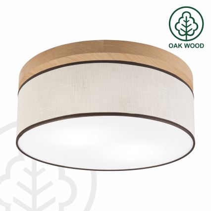 Brilagi - LED Плафон BELLADONNA 2xE27/15W/230V Ø 40 см кремав/дъб