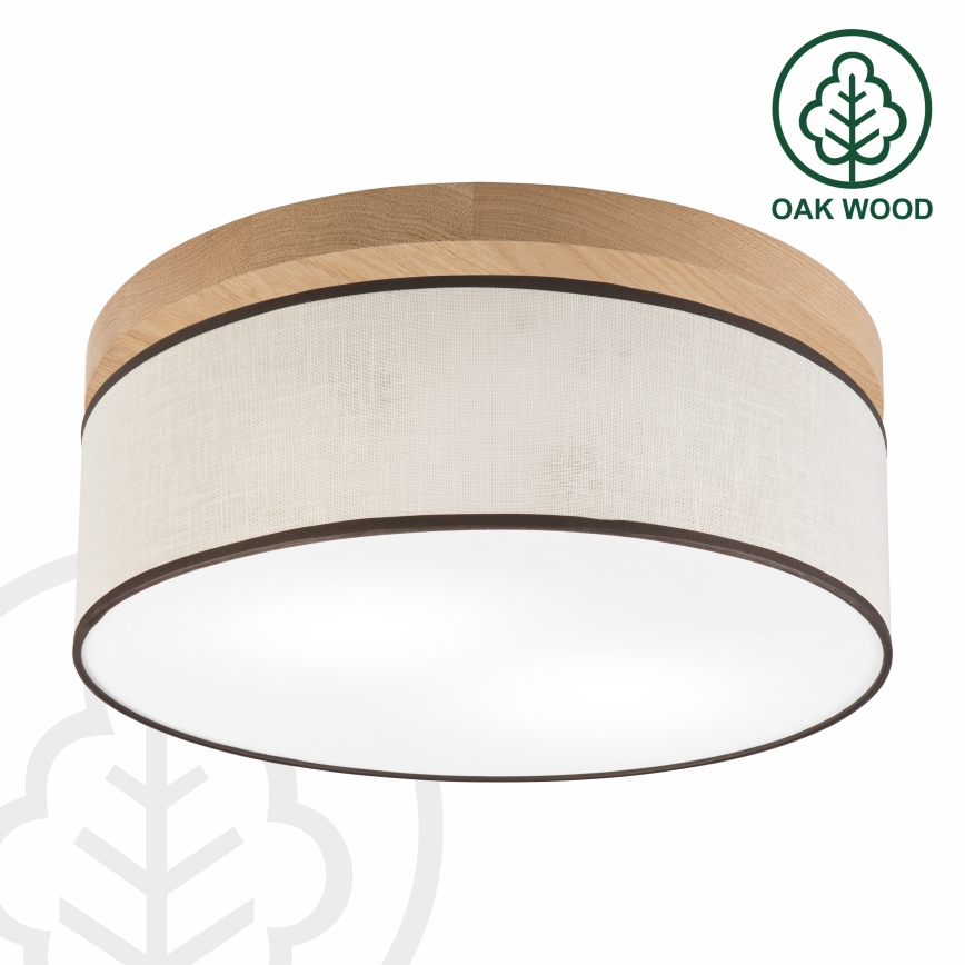 Brilagi - LED Плафон BELLADONNA 2xE27/15W/230V Ø 40 см кремав/дъб
