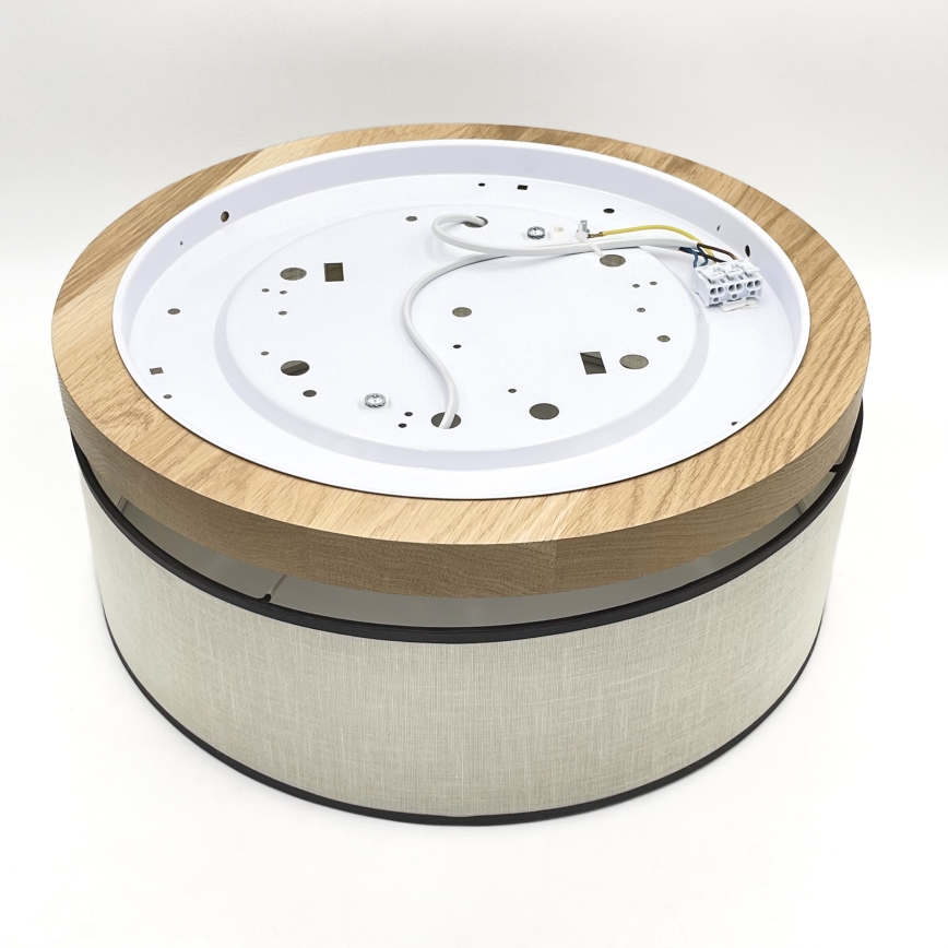 Brilagi - LED Плафон BELLADONNA 2xE27/15W/230V Ø 40 см кремав/дъб