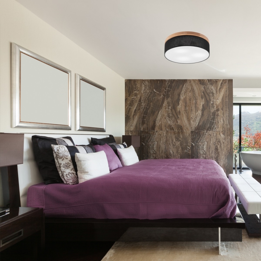 Brilagi - LED Плафон BELLADONNA 3xE27/15W/230V черен/дъб