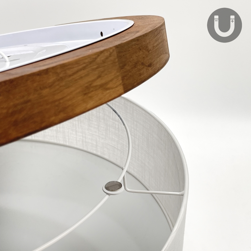 Brilagi - LED Плафон BELLADONNA 3xE27/15W/230V Ø 50 см бял/дъб череша